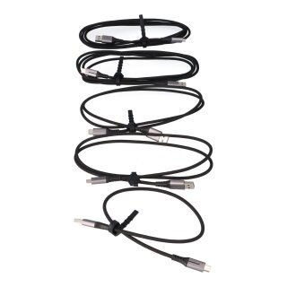 USB-C Ladekabel 5er Set mit Nylon Ummantelung und Schnellladung