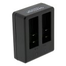 PATONA Platinum Dual Ladegerät für Action Cam Life SL3/SL4, USB‑C, intelligentes Lademanagement, Kontrollanzeige, lädt zwei Akkus gleichzeitig