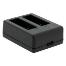 PATONA Platinum Dual Ladegerät für Action Cam Life SL3/SL4, USB‑C, intelligentes Lademanagement, Kontrollanzeige, lädt zwei Akkus gleichzeitig
