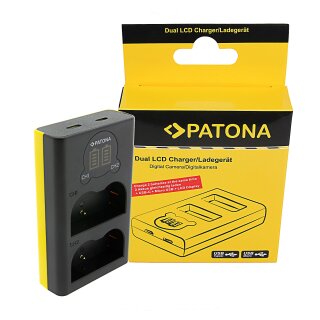PATONA Dual LCD USB Ladegerät Frontansicht