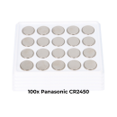 Panasonic CR2450 – 100x Lithium Knopfzellen 3 V,...