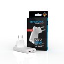 PATONA Platinum GaN PD65W Flat Adapter Dual-USB-C weiß