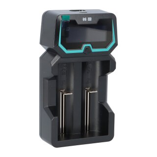 XTAR X2 Ladegerät mit LCD-Display und zwei Ladeschächten