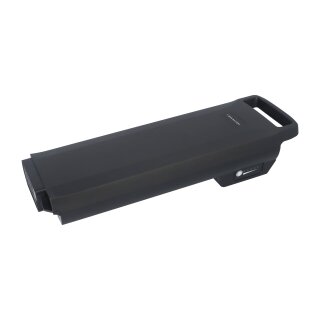 Schwarzer 36V Gepäckträgerakku mit LED-Ladestandsanzeige und 5 Pins