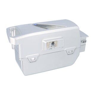 E-Bike Akku 26V 23,2Ah 580Wh Sattelrohr silber Seitenansicht