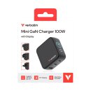 Mini‑GaN 100W Ladegerät mit TFT‑Display und 3 Ports