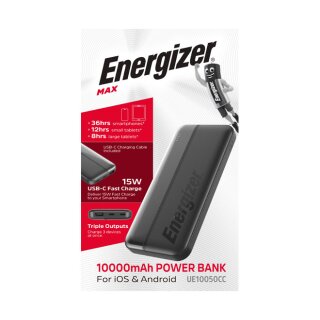 Powerbank UE10050CC 10.000mAh schwarz mit 1x USB-A und 2x USB-C
