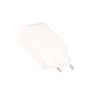 Weißer PATONA Premium GaN PD100W Adapter mit 2x USB‑C und USB‑A