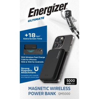 Energizer QM5000 magnetische Powerbank 5.000 mAh, bis 15 W
