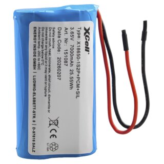 XCell Li‑Ion 1S2P Akkupack 3,7 V 7000 mAh mit offenen Kabellitzen