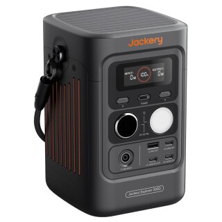 Jackery Explorer 300D Powerstation mit 3× USB‑C und LED‑Leuchte