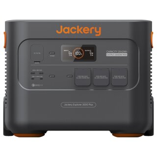 Jackery Explorer 2000 Plus Powerstation mit AC, USB‑C und USB‑A Anschlüssen