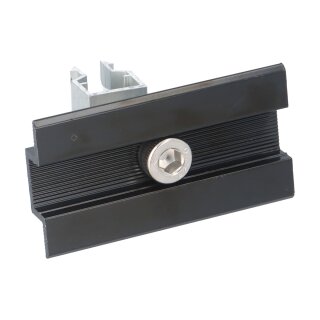 Modulmittelklemme Klick ALU schwarz 28–35 mm auf Profilschiene