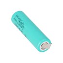 INR18650‑20R 18650 Li‑Ion Zelle 3,6V 2000mAh Flattop inkl. U‑Lötfahne