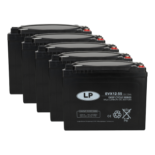 Akku-Satz 60V 55Ah passend für Kabinenroller | 5× 12V AGM