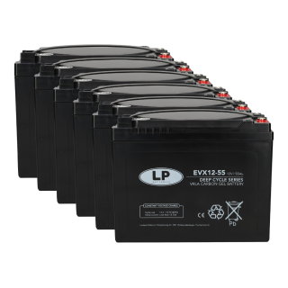 Akku-Satz 60V 55Ah passend für Kabinenroller | 5× 12V AGM