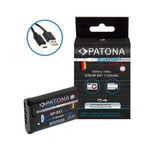 PATONA Platinum Akku NP-BX1 mit 1120 mAh und integriertem USB-C-Ladeanschluss