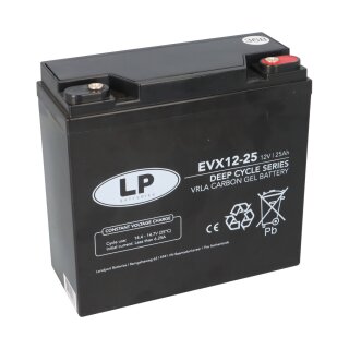 Landport EVX12-25 T12 AGM Akku 12V 25Ah | ersetzt 20Ah 22Ah 23Ah 24Ah