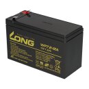 1x Kung Long WP7,2-12A F2 AGM Akku 12V 7,2Ah – Faston 6,3 mm