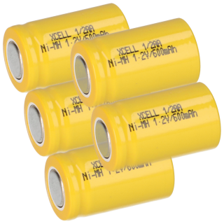 5x XCell Akku 1/2 AA 1,2V 600mAh Ni-MH. X1/2AA600 Mignon