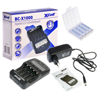 SET VC4 LCD Ni-MH Li-ion USB Ladegerät + 8x eneloop AAA Micro Akkus 1,2V  800mAh