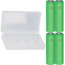 4x Murata Akku US 18650 VTC6 3120mAh 30A Batterie + Boxen