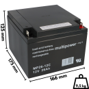 Multipower Lead acid battery mp26-12c Pb 12v 26Ah cycle proof, m5