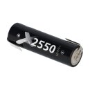 1x XCell Mignon Akku AA LSD Plus Ni-MH 1,2V 2550 mAh low self-discharge Lötfahne Z