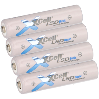 4x XCell Micro aaa battery lsd Basic Ni-Mh 1,2v 800mAh Tray low self discharge
