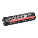 2x Kraftmax 18650 Pro Hochleistungsakku Li-Ion 3,6V 3400mAh inkl. Micro-USB Ladebuchse