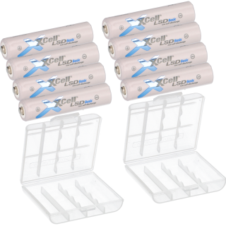 8x aaa battery XCell lsd + 2x transport box 800mAh 1.2v Ni-MH 8-pack Micro