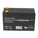 Multipower Lead battery mp7-12 Pb 12v / 7Ah VdS, Faston 4.8 mm