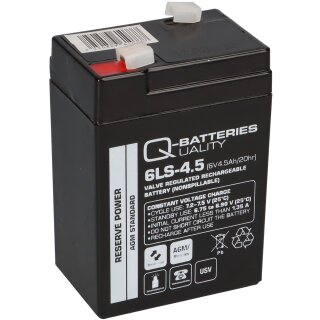 Q-Batteries 6LS 4.5 6V 4,5Ah Blei Akku AGM VRLA