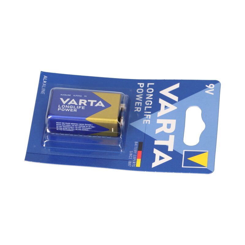 2 Batterie Varta 9V Block 4922 Longlife Power, Alcaline 6LR61 Ad Alta Energia, Confezione Da 2 - Foto 2