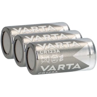 3x Varta Photobatterie CR123A Lithium 3V 1480mAh 1er Blister