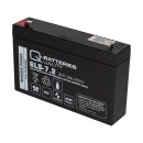 2x Q-Batteries 6ls-7.2 6v 7.2Ah lead-fleece battery agm vrla