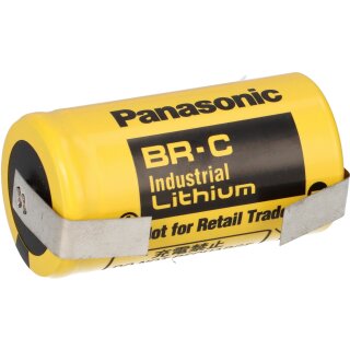 PANASONIC BR C Lithium 3,0 Volt C 5000mAh Baby U-Lötfahne