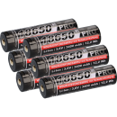 6x Kraftmax 18650 Pro Hochleistungsakku Li-Ion 3,6V 3400mAh inkl. Micro-USB Ladebuchse