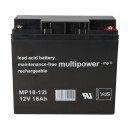 Set Q-Batteries bl 12-5 charger 5a + Multipower mp18-12 battery lead gel battery 12v 18Ah 17Ah