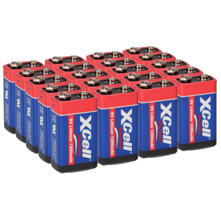 20x XCell Lithium 9V Block Hochleistungs Batterien Rauchmelder Feuermelder 10 Jahre Batterie Lebensdauer