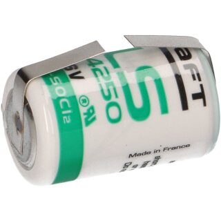 Saft Lithium 3,6V Batterie LS 14250 1/2AA - Zelle LF in U-Form