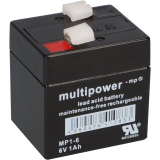 Multipower Blei Akku MP1-6 Pb 6V 1Ah AGM