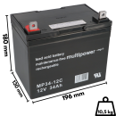 Multipower Blei-Akku MP34-12C Pb 12V / 34Ah Zyklenfest