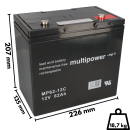 Multipower Lead battery mp62-12c Pb 12v / 62Ah cycle proof