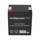 Multipower Lead-acid battery mp1223h pb 12v / 5Ah high current, Faston 6.3