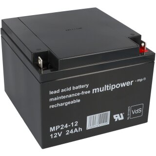 Multipower Blei Akku MP24-12 Pb 12V 24Ah VdS M5 AGM