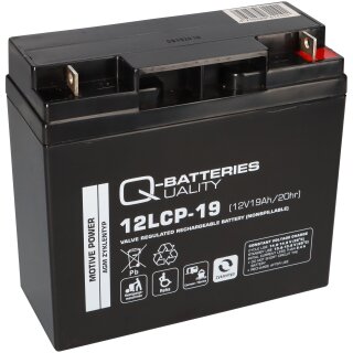 Q-Batteries 12LCP-19 12V 19Ah Blei Akku Zyklentyp AGM - Deep Cycle VRLA