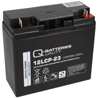 Q-Batteries 12LCP-23 / 12V - 23Ah Blei Akku Zyklentyp AGM - Deep Cycle VRLA