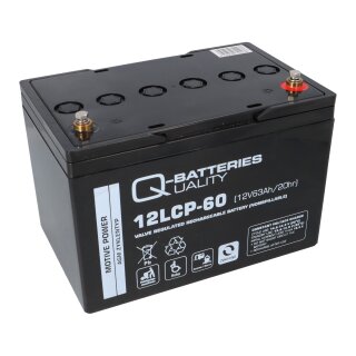 Q-Batteries 12LCP-60 12V 63Ah Blei Akku Zyklentyp AGM  Deep Cycle VRLA