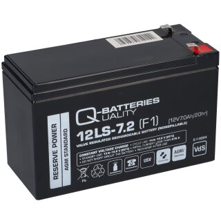 Q-Batteries 12LS-7.2 F1 12V 7,2Ah Blei-Vlies-Akku AGM